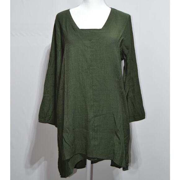 St Johns Bay Tops - St Johns Bay Green Gauzy Tunic Top Size Large